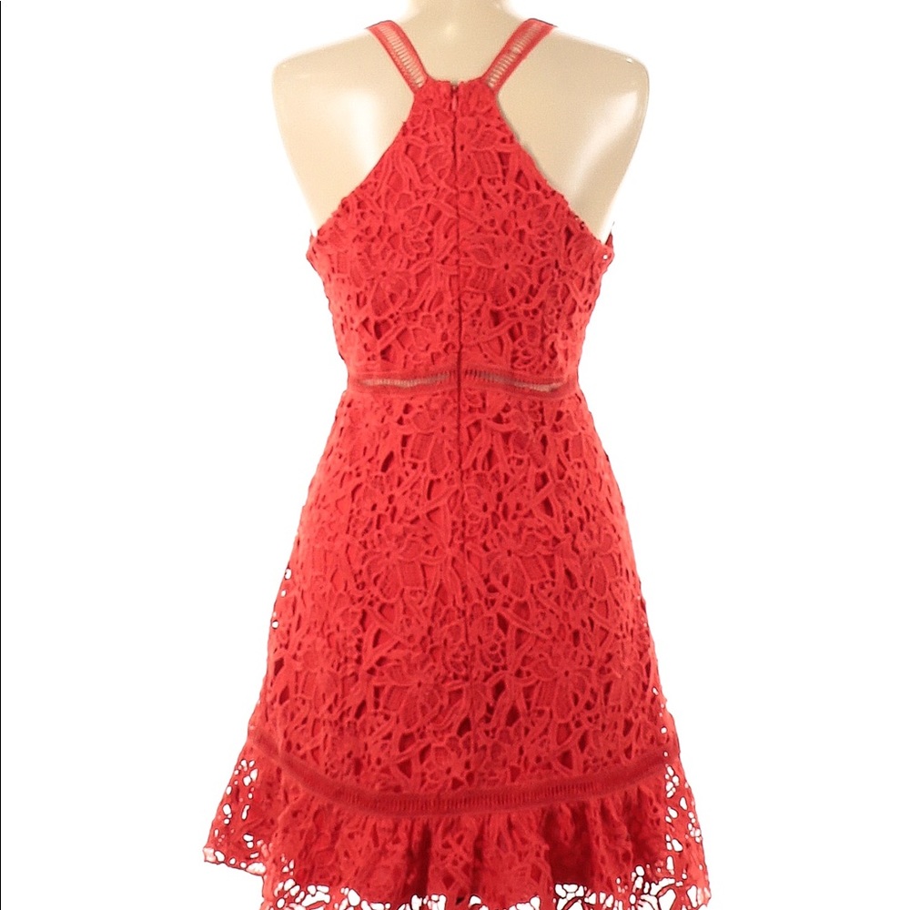 ASTR the Label embroidered lace Dress • RED